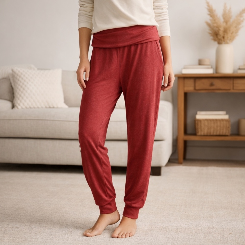 Banana‎ Republic Foldover Waist Lounge Jogger Pants Red XL
